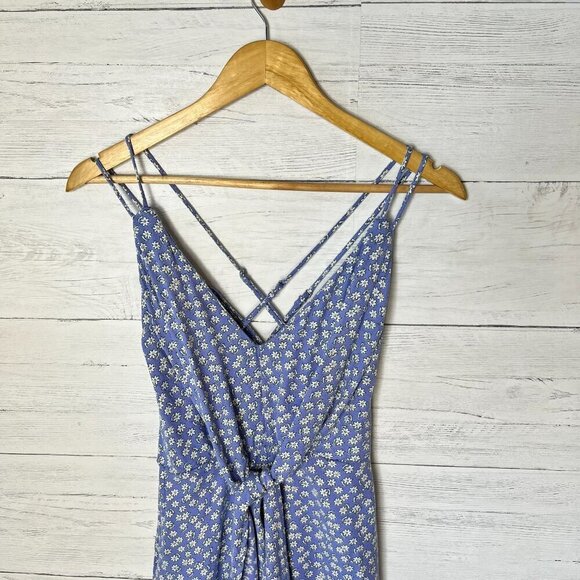 Abercrombie & Fitch Jumpsuit Womens SZ XXS Blue & White Floral Ditsy Cottagecore - Picture 5 of 16